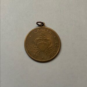Cancer Zodiac Gold Pendant